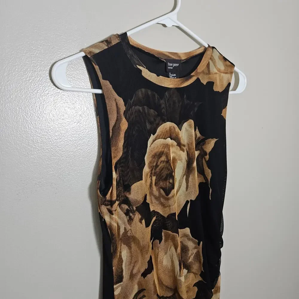 Free Press Sz Medium Shirred Bodycon Dress - Picture 3 of 13